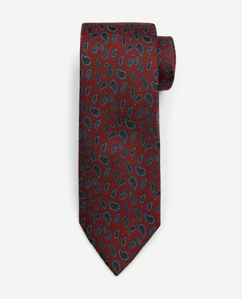 Stropdas zijde paisley bordeaux