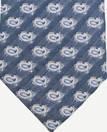 Stropdas zijde paisley donkerblauw