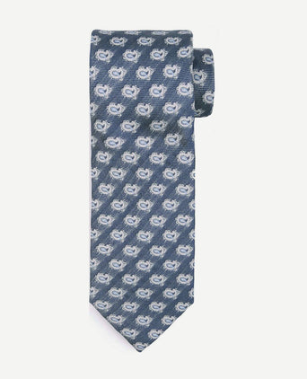 Stropdas zijde paisley donkerblauw