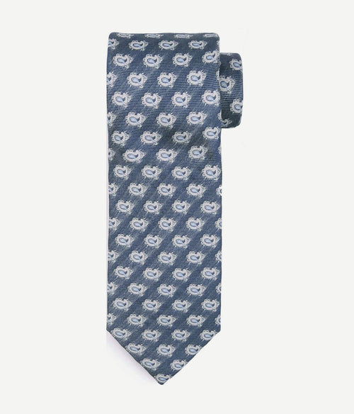 Suitable stropdas zijde paisley donkerblauw