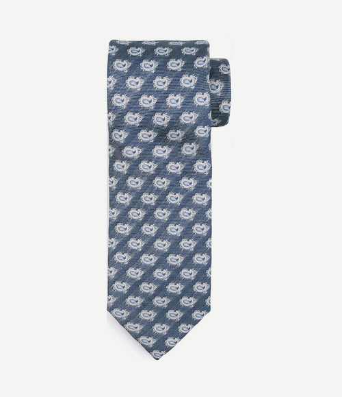 Stropdas zijde paisley donkerblauw
