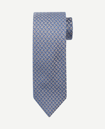 Stropdas zijde paisley donkerblauw