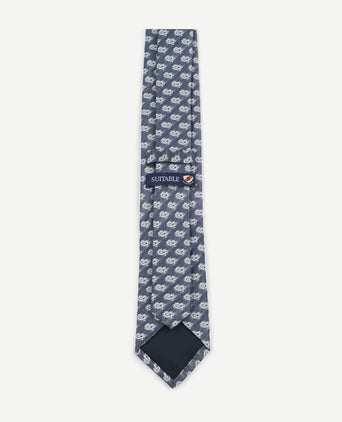 Stropdas zijde paisley donkerblauw