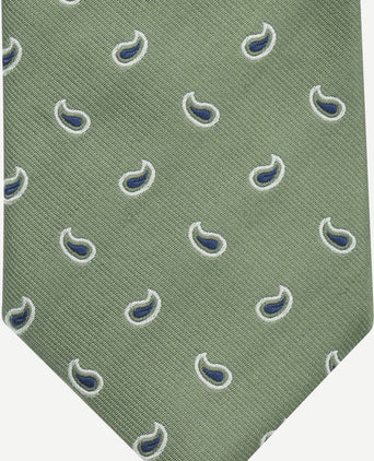 Suitable stropdas zijde paisley groen