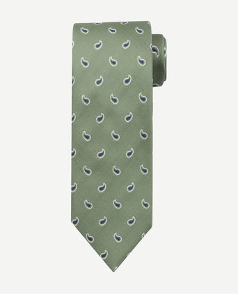 Suitable stropdas zijde paisley groen