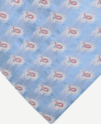 Suitable stropdas zijde paisley licht blauw