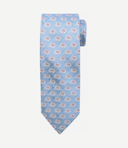 Stropdas zijde paisley licht blauw