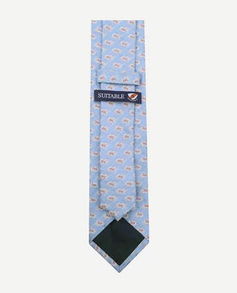 Stropdas zijde paisley licht blauw