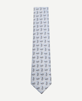 Stropdas zijde paisley lichtblauw