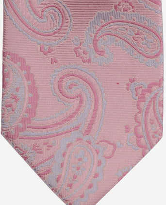 Suitable stropdas zijde paisley roze