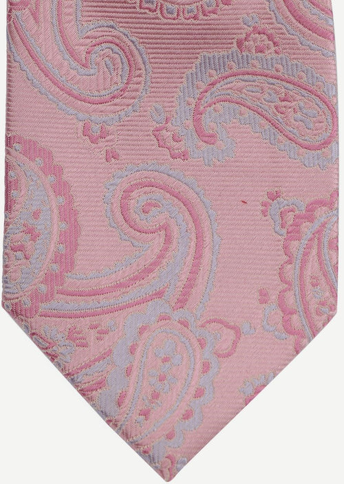 Suitable stropdas zijde paisley roze