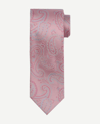 Suitable stropdas zijde paisley roze