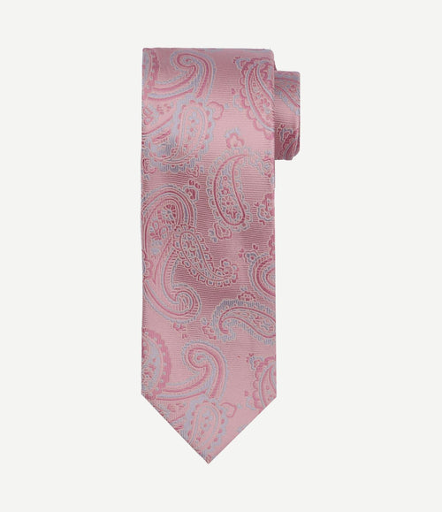 Stropdas zijde paisley roze