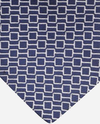 Suitable stropdas zijde print donkerblauw
