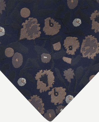Suitable stropdas zijde print donkerblauw