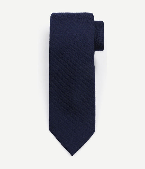 Stropdas zijde rough Oxford donkerblauw