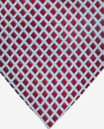 Suitable stropdas zijde ruiten rood