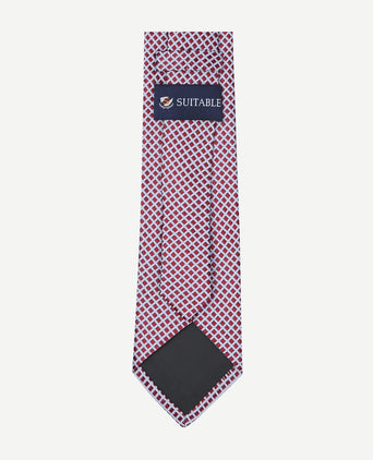 Suitable stropdas zijde ruiten rood