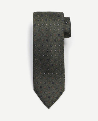 Stropdas zijde small paisley olive