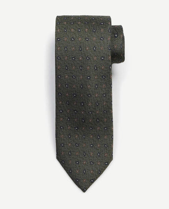 Stropdas zijde small paisley olive