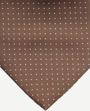 Suitable stropdas zijde stippen bruin