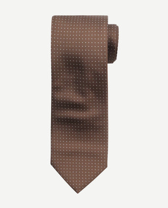 Suitable stropdas zijde stippen bruin