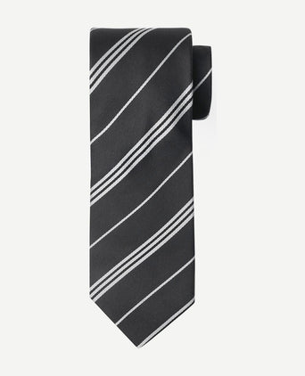 Suitable stropdas zijde streep anthraciet