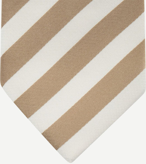 Suitable stropdas zijde streep beige
