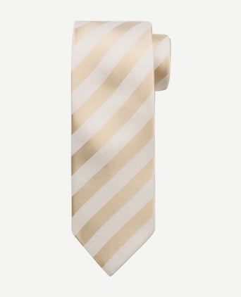 Stropdas zijde streep beige