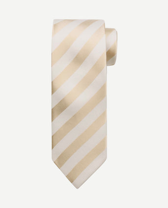 Stropdas zijde streep beige