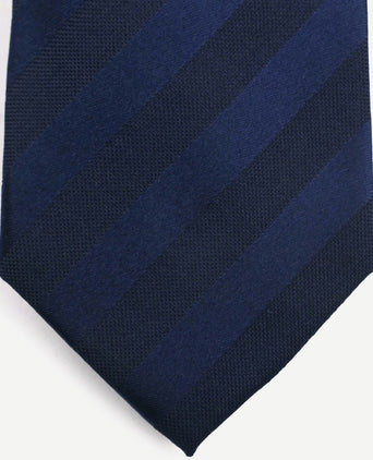 Stropdas zijde streep donkerblauw