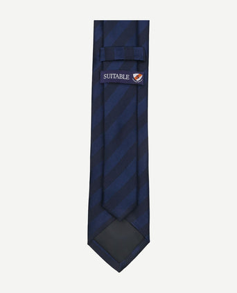 Stropdas zijde streep donkerblauw