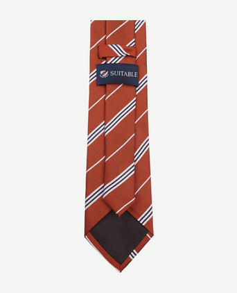 Suitable stropdas zijde streep rood
