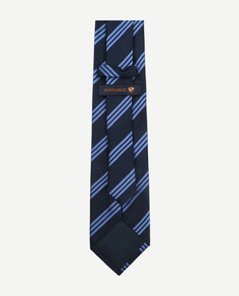 Suitable stropdas zijde strepen anthraciet