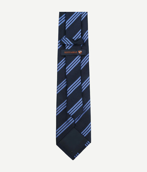 Suitable stropdas zijde strepen anthraciet