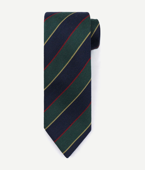 Stropdas zijde triple stripe donkerblauw