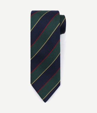 Stropdas zijde triple stripe donkerblauw Stropdas zijde triple stripe donkerblauw