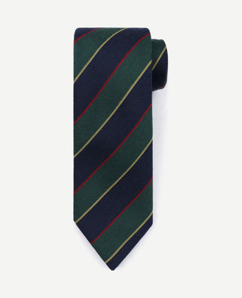 Stropdas zijde triple stripe donkerblauw
