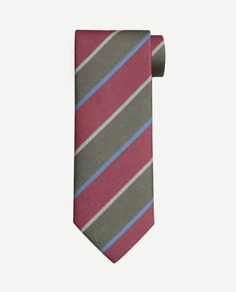 Stropdas zijde triple stripe groen