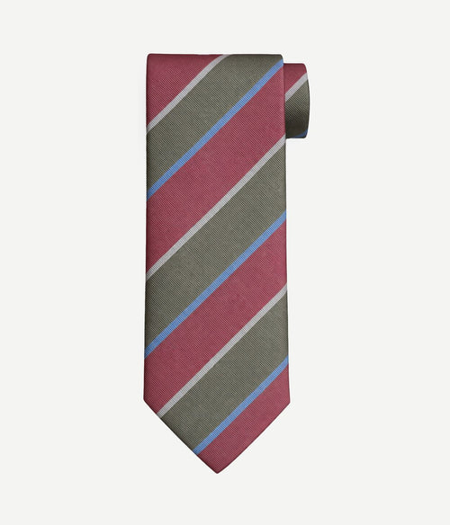 Stropdas zijde triple stripe groen