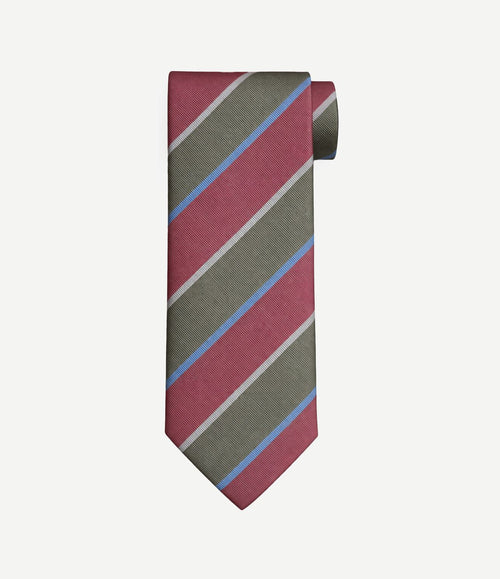 Stropdas zijde triple stripe groen