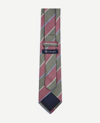 Stropdas zijde triple stripe groen