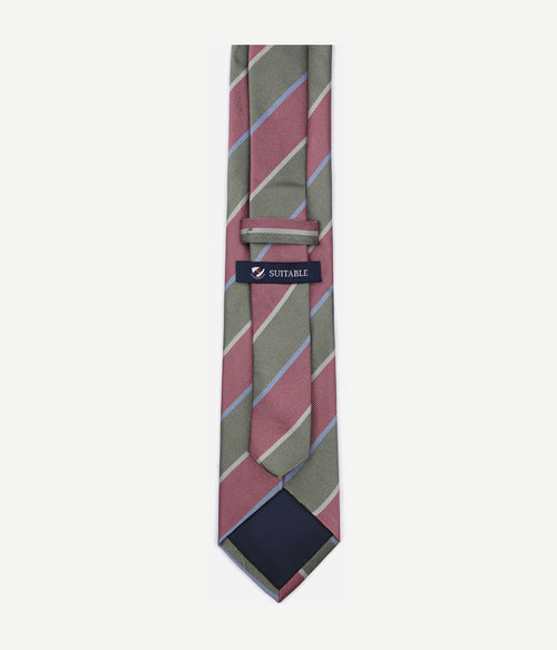 Stropdas zijde triple stripe groen
