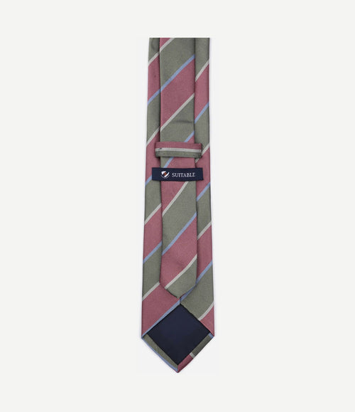 Stropdas zijde triple stripe groen