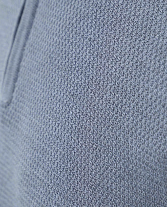 Suitable structure halve rits trui blauw | Slim-fit