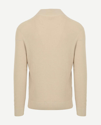 Suitable structure halve rits trui sand | Slim-fit