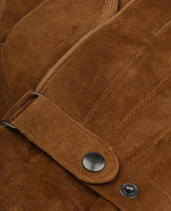 Suitable suede handschoen camel