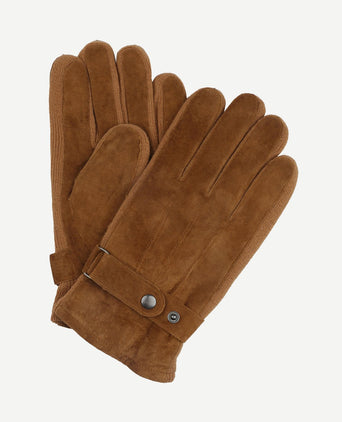 Suede handschoen camel