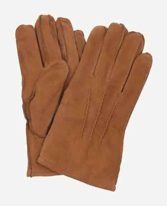 Suede handschoen cognac