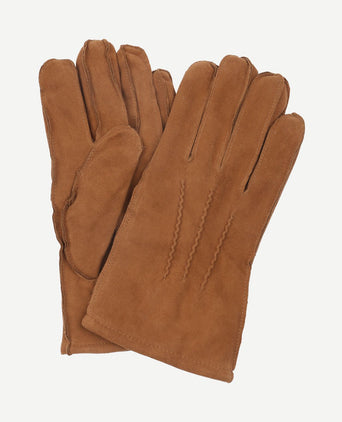 Suede handschoen cognac